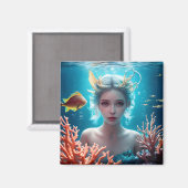 Aimant Jolie Sirène Sous L'Eau (Recto/Verso)