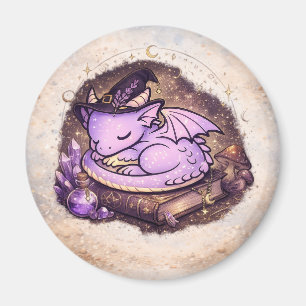 Aimant Jolie Sorcière Dragon Endormi