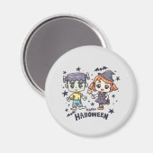 Aimant Jolie sorcière et Mischievous zombie garçon (Recto/Verso)