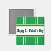 Aimant Jolie St. Patrick's Day rayé vert (Recto/Verso)