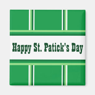 Aimant Jolie St. Patrick's Day rayé vert