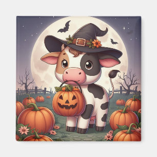 Aimant Jolie vache sorcière Halloween