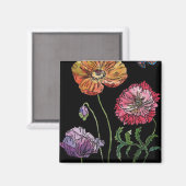 Aimant Jolies chips sur la peinture d'aquarelle noire (Recto/Verso)