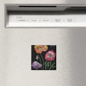 Aimant Jolies chips sur la peinture d'aquarelle noire (In Situ (Lave-vaisselle))