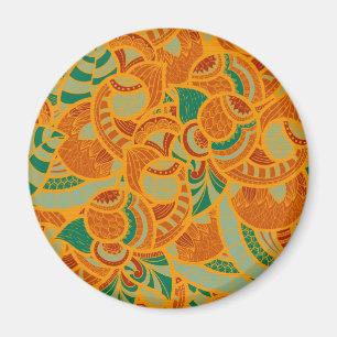 Aimant Jolies fleurs abstraites oranges sans couture