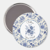 Aimant Jolies Fleurs Bleues (Recto/Verso)