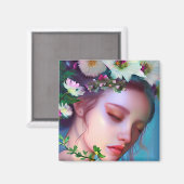 Aimant Jolies fleurs de poils dans l'Imaginaire de cheveu (Recto/Verso)