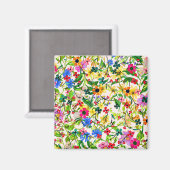 Aimant Jolies fleurs printanières colorées (Recto/Verso)