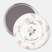 Aimant Jolies Fleurs Roses (Recto/Verso)