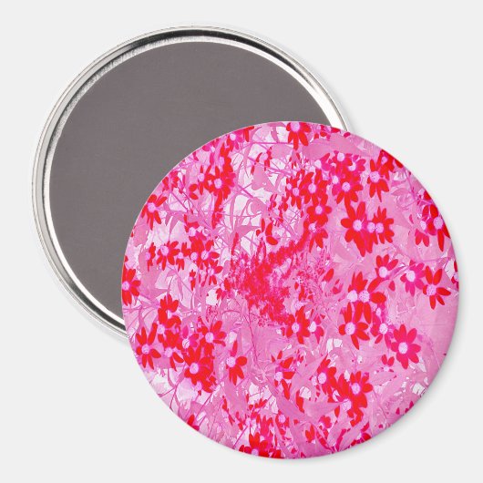 Aimant Jolies fleurs rouges (Recto/Verso)