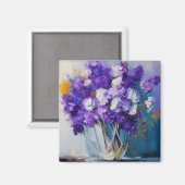 Aimant Jolies Fleurs Violettes Vintage (Recto/Verso)