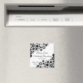 Aimant Jolies Florales Noir Enregistrer l'aimant Date (In Situ (Lave-vaisselle))