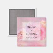 Aimant Jolies oeillets roses Enregistrer le Mariage de da (Recto/Verso)