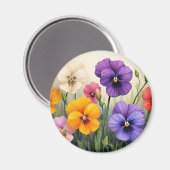 Aimant Jolies Pansies (Recto/Verso)