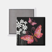 Aimant "Jolies papillons" (mauve) de Cheryl Daniels (Recto/Verso)
