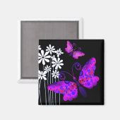 Aimant "Jolies papillons" (violet) de Cheryl Daniels (Recto/Verso)