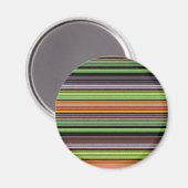 Aimant Jolies rayures colorées noires (Recto/Verso)