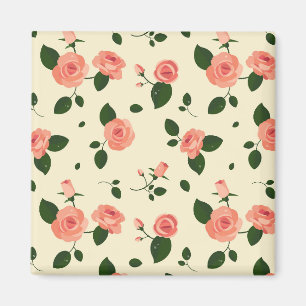 Aimant Jolies Roses Roses Pastel Rose Clair Motif