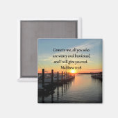 AIMANT JOLIMENT MATTHEW 11:28 SCRIPTURE DU COUCHER DE SOL (Recto/Verso)