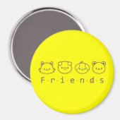 Aimant Jolis amis animaux se font face (Recto/Verso)
