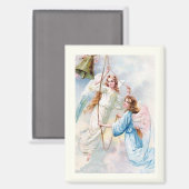 Aimant Jolis Anges Avec Cloche (Recto/Verso)