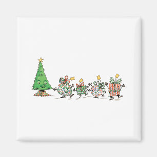 Aimant Jolis dessins animés de cadeaux de Noël dansants e