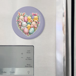 Aimant Jolis lapins et poussins de Pâques au style Cottag