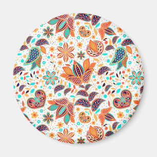 Aimant Jolis motifs floraux classiques colorés