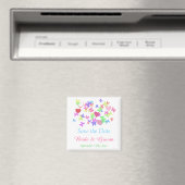 Aimant Jolis papillons, cœurs roses sauvent la date (In Situ (Lave-vaisselle))
