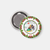 Aimant Jolly Festive Custom Photo de Noël Cadre photo (Recto/Verso)