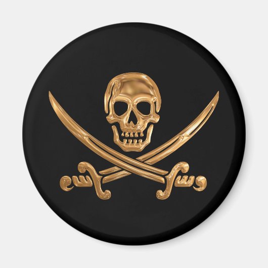 Aimant Jolly roger d'or (Devant)