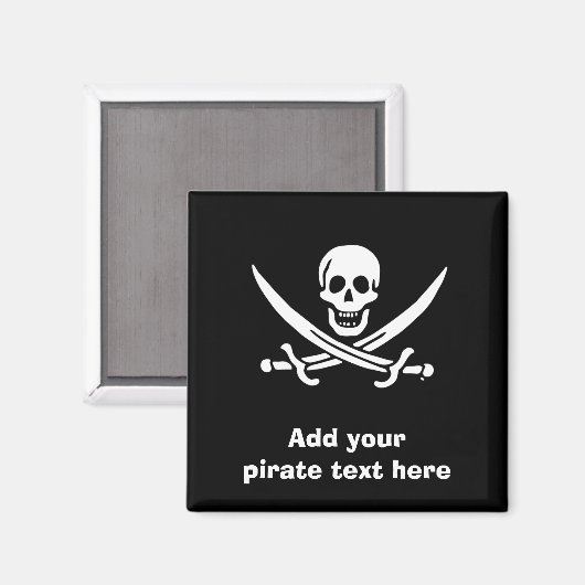 Aimant Jolly roger drapeau de pirate (Recto/Verso)