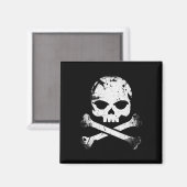Aimant Jolly roger Pirate Crâne Et Crossbones Drapeau Hal (Recto/Verso)