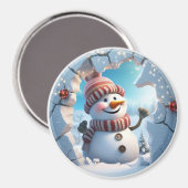 Aimant Jolly Snowman 3D (Recto/Verso)