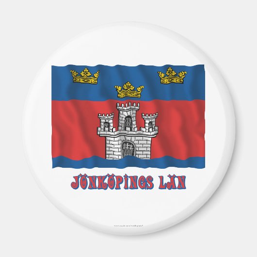 Aimant Jönköpings län drapeau à agiter nom (Devant)