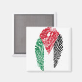 Aimant Jordanie Drapeau Empreinte d'identification du pay (Recto/Verso)