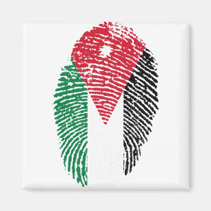 Aimant Jordanie Drapeau Empreinte d'identification du pay