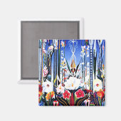 Aimant Joseph Stella peinture, Fleurs Italie (Recto/Verso)