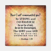 Aimant Joshua 1:9 Be Strong and Courageous, Bible Versets (Devant)
