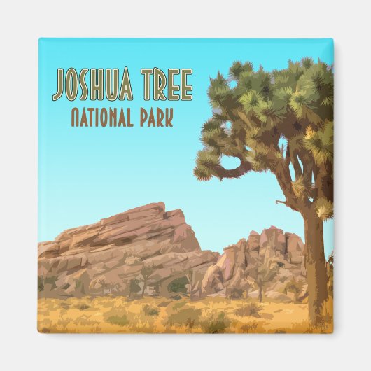 Aimant Joshua Tree National Park Californie Vintage (Devant)