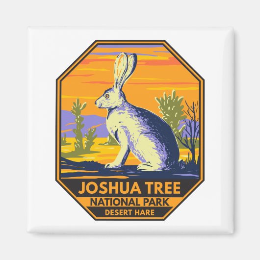 Aimant Joshua Tree National Park Desert Hare Vintage (Devant)