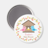 Aimant Jote Birdhouse Feuilles Wreath Bird Baby shower (Recto/Verso)