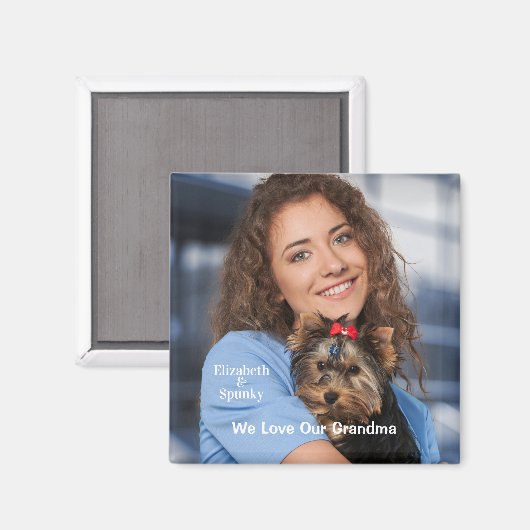 Aimant Jote Chien Chien Chien Animal Aimer Grand-mère Per (Recto/Verso)