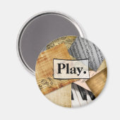 Aimant Joue. Partition Musique Notes musicales Piano Vint (Recto/Verso)