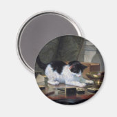 Aimant Jouer au chat par Henriëtte Ronner-Knip (Recto/Verso)