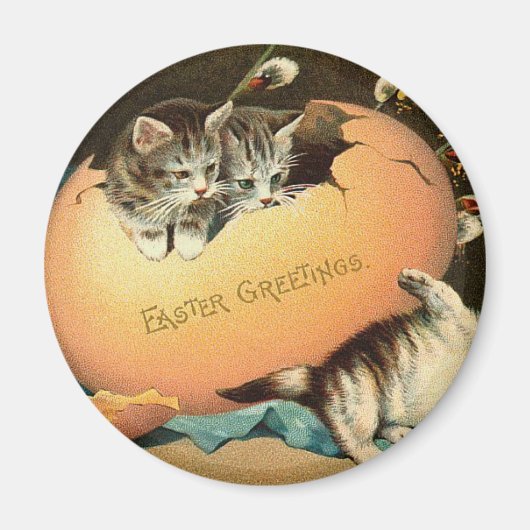 Aimant Jouer aux chatons Pâques (Devant)