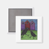 Aimant Jouer aux oiseaux noirs (Recto/Verso)