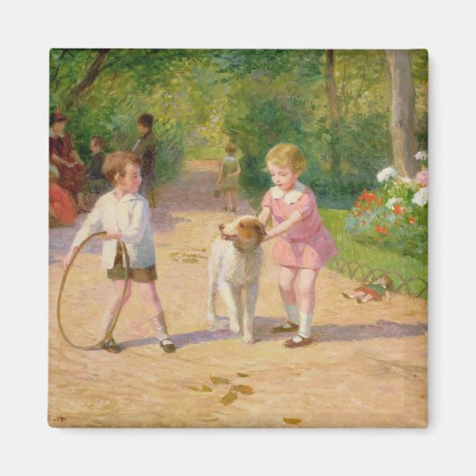 Aimant Jouer avec le cerceau (Devant)