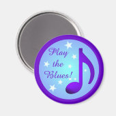 Aimant Jouer Blues Purple Blue Note Cercle Stars (Recto/Verso)