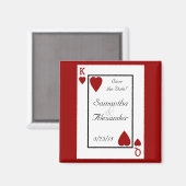 Aimant Jouer Carte King/Queen Enregistrer l'aimant Date (Recto/Verso)